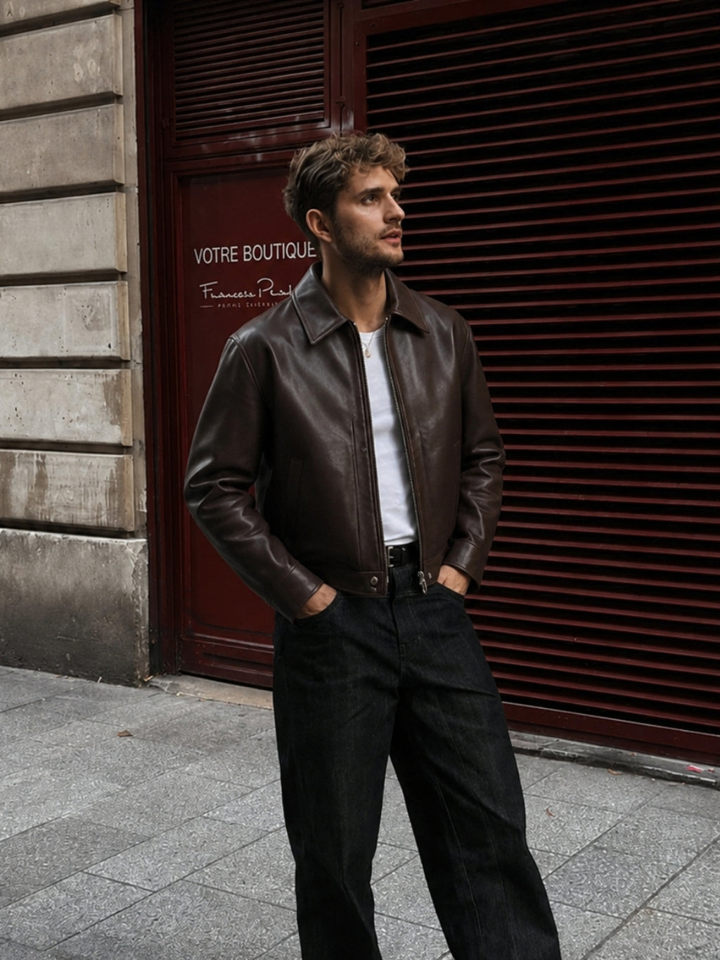 Leather  Brown Unisex Jacket