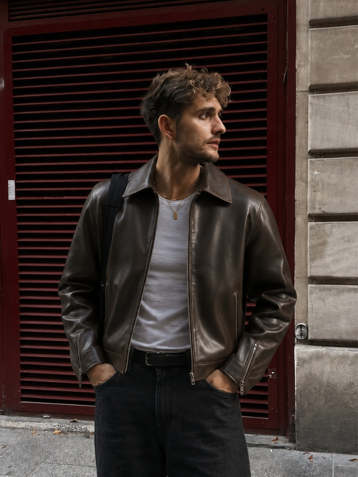 Leather  Brown Unisex Jacket