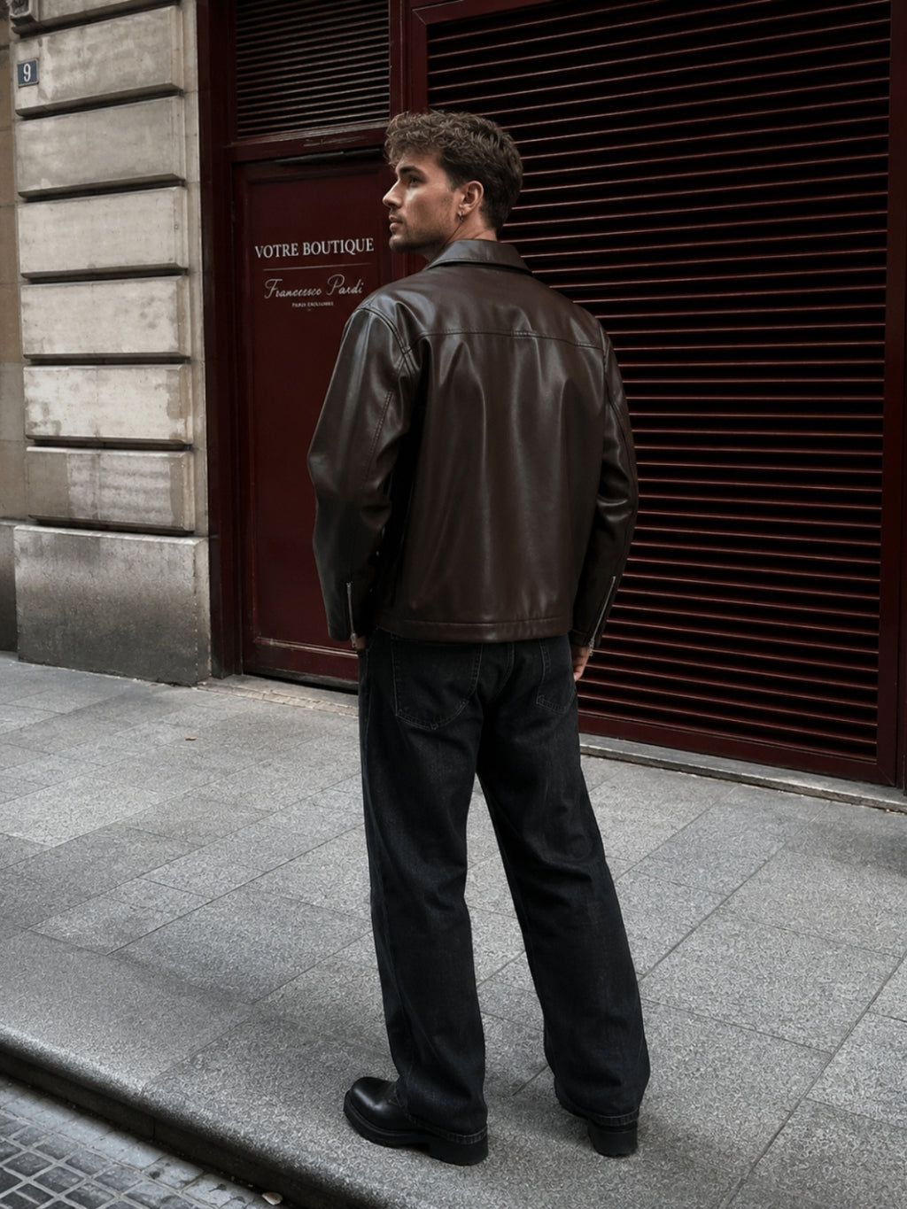 Leather  Brown Unisex Jacket