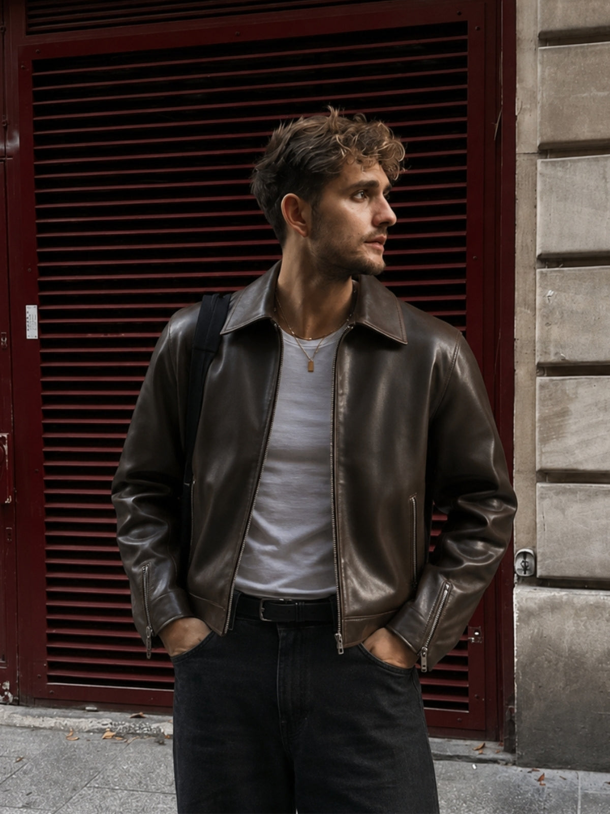 Leather  Brown Unisex Jacket