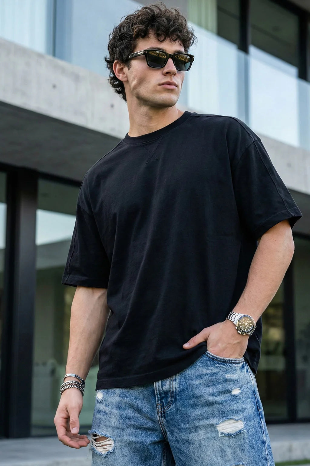 Oversized Unisex Black T-Shirt
