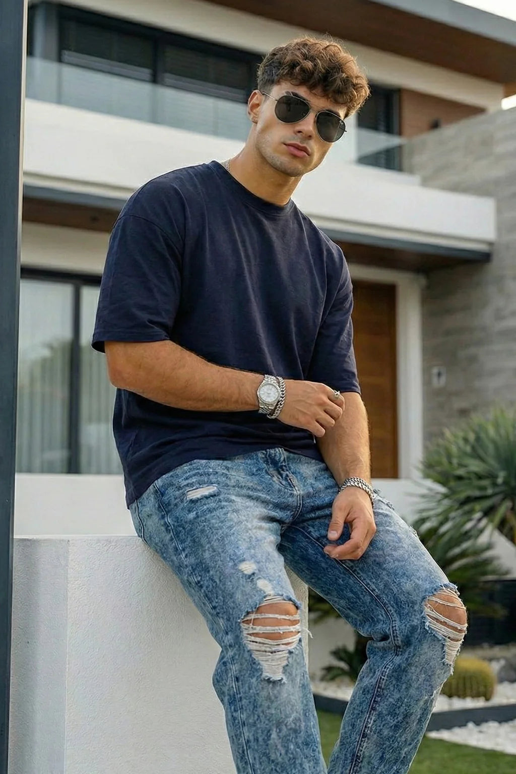 Oversized Unisex Blue T-Shirt