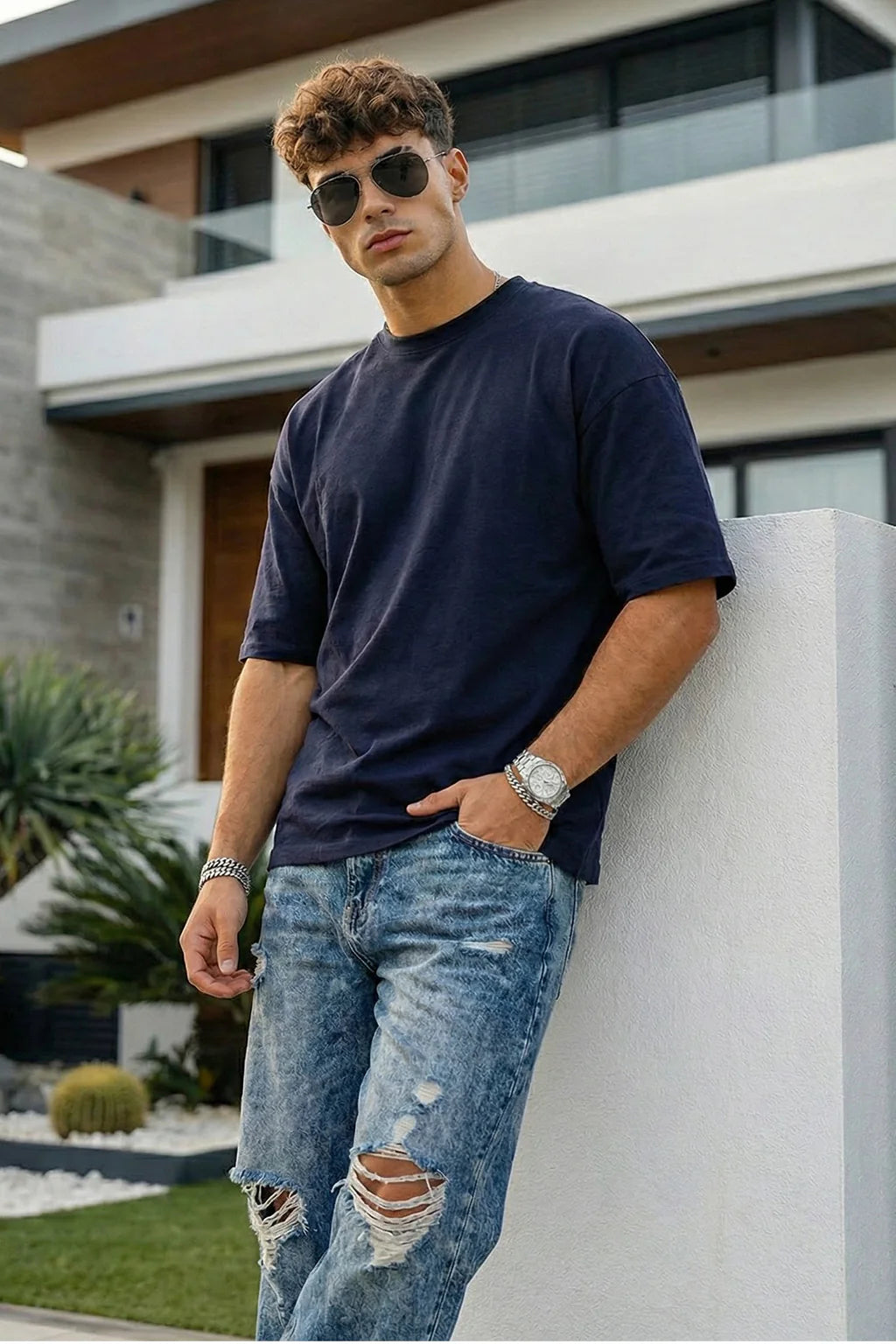 Oversized Unisex Blue T-Shirt