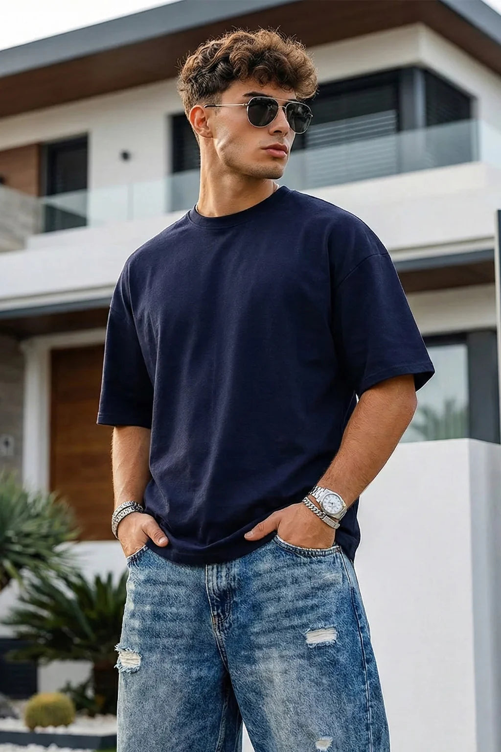 Oversized Unisex Blue T-Shirt
