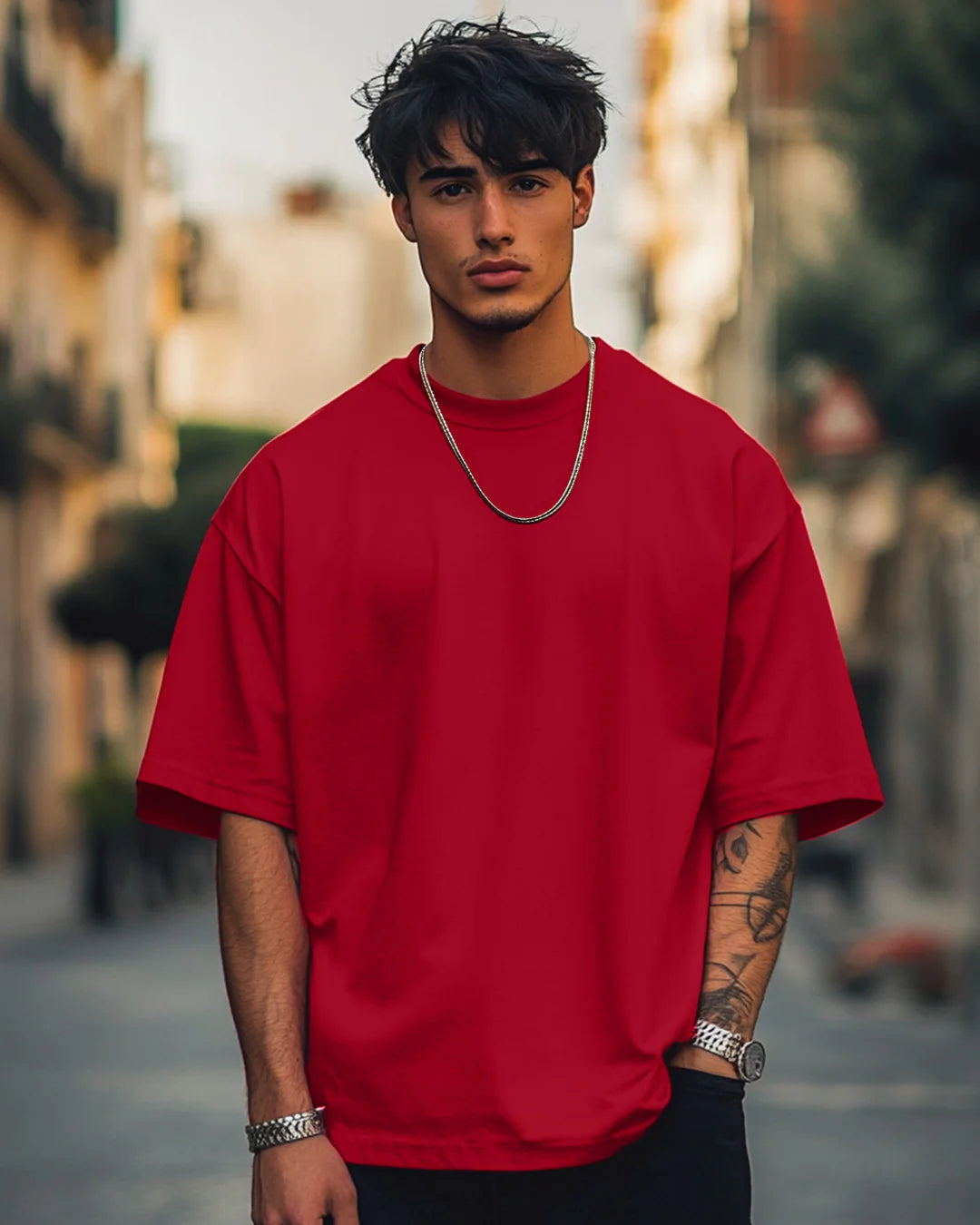 Oversized Unisex Red T-Shirt